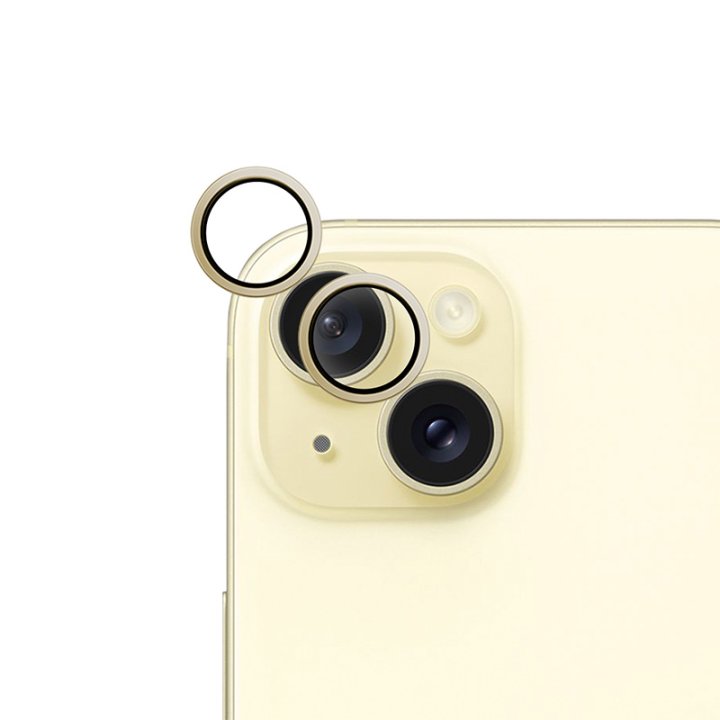 Epico ochranná sklíčka na čočky kamery iPhone 15 / 15 Plus, žlutá