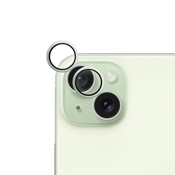 Epico ochranná sklíčka na čočky kamery iPhone 15 / 15 Plus, zelená