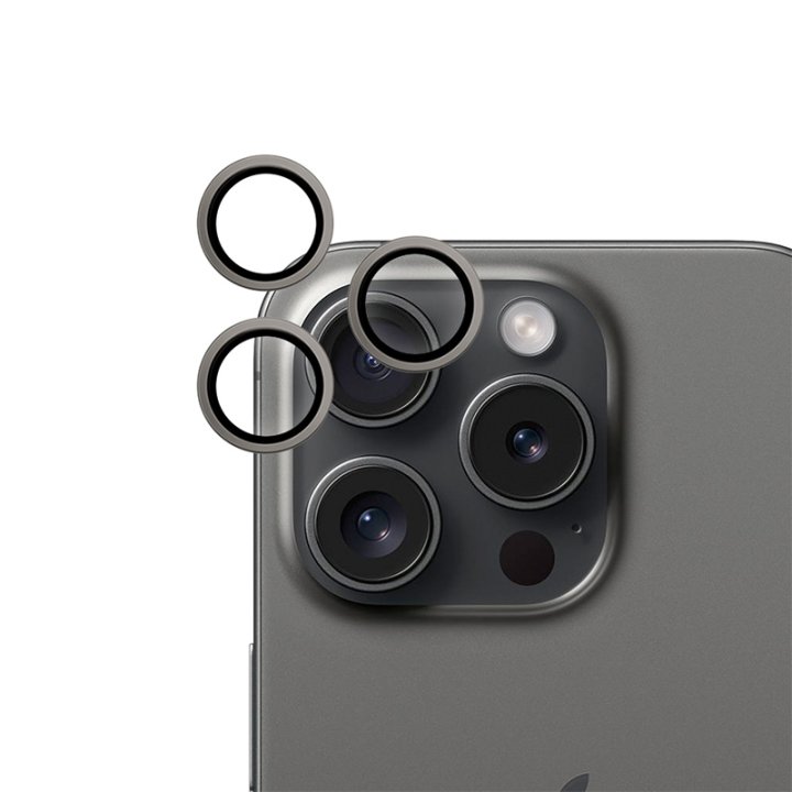 Epico ochranná sklíčka na čočky kamery iPhone 15 Pro / 15 Pro Max, černý titan