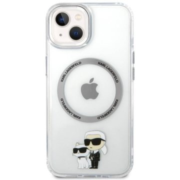 Karl Lagerfeld Karl and Choupette, ochranný kryt s MagSafe pro iPhone 15, čirý