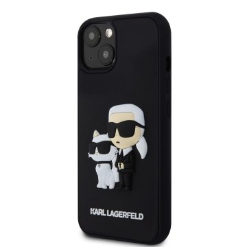 Karl Lagerfeld and Choupette 3D ochranný kryt pro iPhone 15, černý