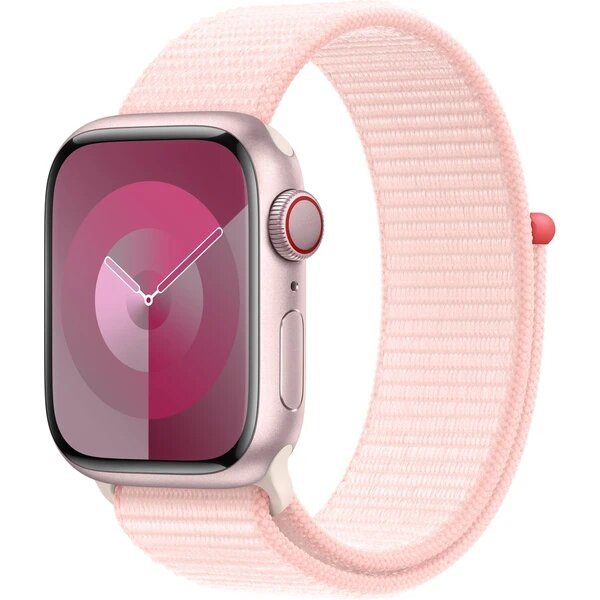 Apple Watch Series 9 Cellular 41mm růžový hliník s růžovým provlékacím řemínkem