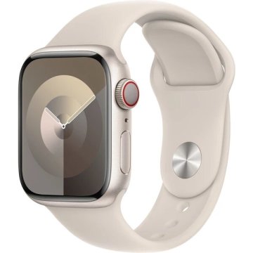Apple Watch Series 9 Cellular 45mm bílý hliník s hvězdně bílým sportovním řemínkem S/M