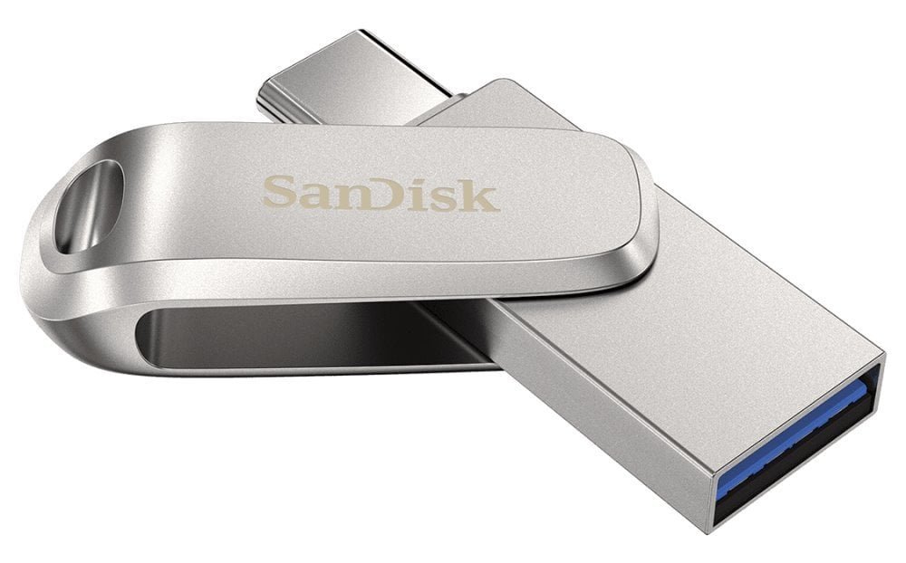 SanDisk Ultra Dual Drive Luxe 32GB USB-A / USB-C flash disk, stříbrný