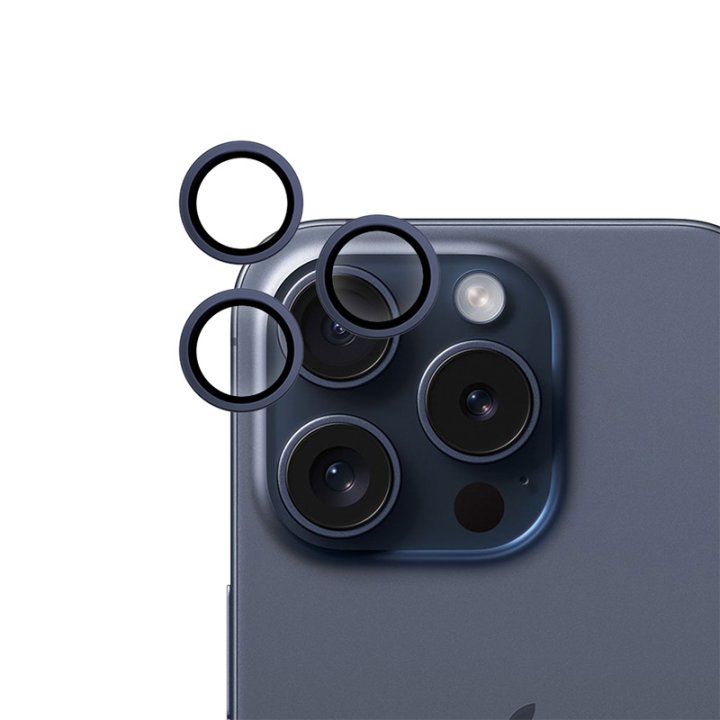 Epico ochranná sklíčka na čočky kamery iPhone 15 Pro / 15 Pro Max, modrý titan