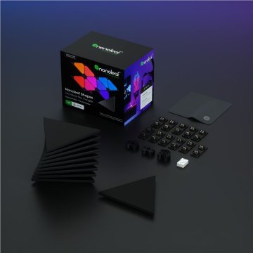 Nanoleaf Mini Shapes Black Triangles - rozšiřující sada, 10 dílná