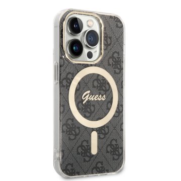Guess IML 4G - ochranný kryt s MagSafe pro iPhone 15 Pro, černý