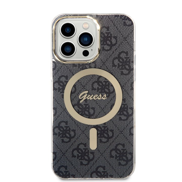 Guess IML 4G - ochranný kryt s MagSafe pro iPhone 15 Pro Max, černý