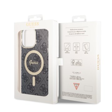 Guess IML 4G - ochranný kryt s MagSafe pro iPhone 15 Pro Max, černý