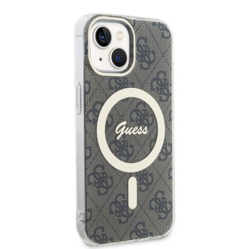 Guess IML 4G MagSafe - ochranný kryt pro iPhone 15, hnědý
