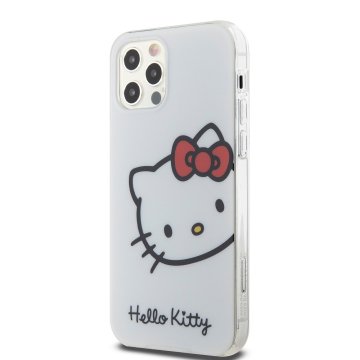 Hello Kitty IML Head Logo - ochranný kryt pro iPhone 12/12 Pro, bílý