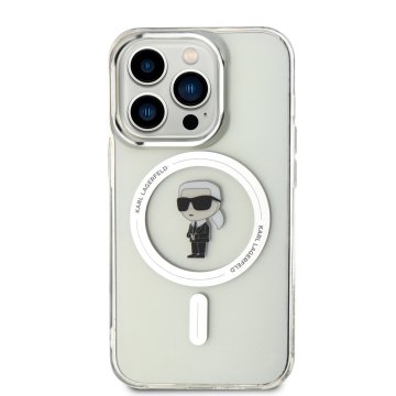 Karl Lagerfeld IML Ikonik - ochranný kryt s MagSafe pro iPhone 15 Pro, čirý