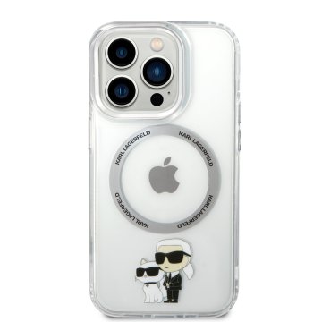 Karl Lagerfeld IML Karl and Choupette NFT - ochranný kryt s MagSafe pro iPhone 13 Pro, čirý
