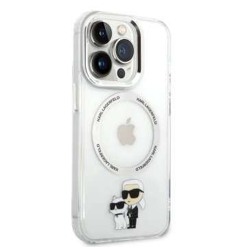Karl Lagerfeld IML Karl and Choupette NFT - ochranný kryt s MagSafe pro iPhone 13 Pro, čirý