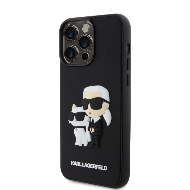 Karl Lagerfeld 3D Rubber Karl and Choupette - ochranný kryt pro iPhone 13 Pro Max, černý