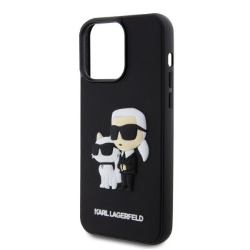 Karl Lagerfeld 3D Rubber Karl and Choupette - ochranný kryt pro iPhone 13 Pro Max, černý