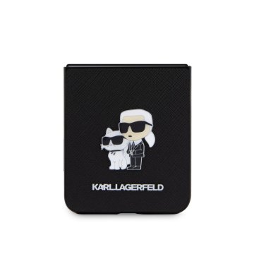 Karl Lagerfeld PU Saffiano Karl and Choupette NFT Zadní Kryt pro Samsung Galaxy Z Flip 5, černý