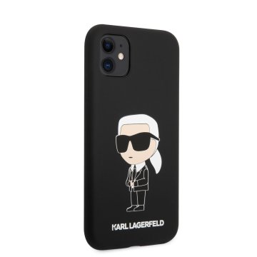 Karl Lagerfeld Liquid Silicone Ikonik NFT - ochranný kryt pro iPhone 11, černý