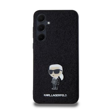 Karl Lagerfeld Fixed Glitter Metal Ikonik - ochranný kryt pro Samsung Galaxy A35 5G, černý