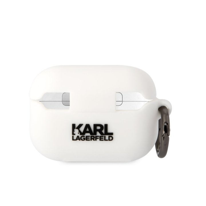 Karl Lagerfeld 3D Logo NFT Choupette Head Silikonové Pouzdro pro Airpods Pro 2, bílé