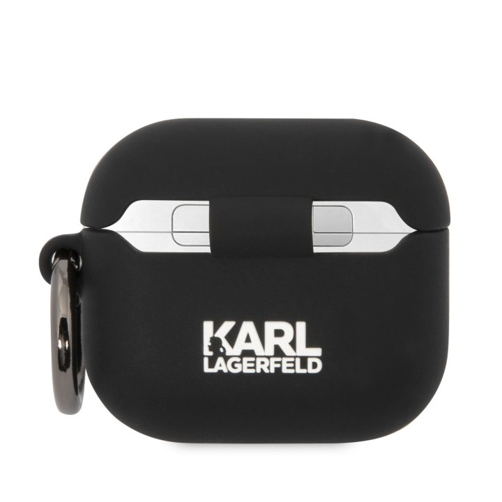 Karl Lagerfeld 3D Logo NFT Karl Head Silikonové Pouzdro pro Airpods 3, černé