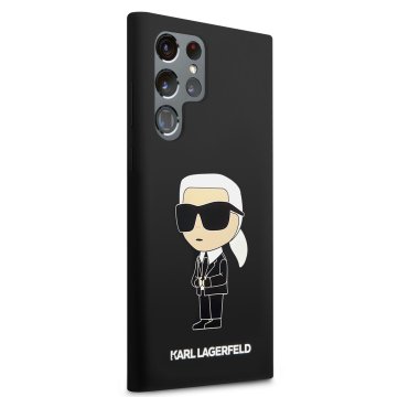 Karl Lagerfeld Liquid Silicone Ikonik NFT - ochranný kryt pro Samsung Galaxy S23 Ultra, černý