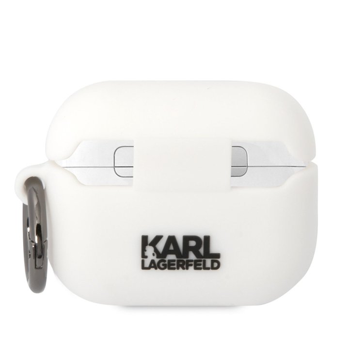 Karl Lagerfeld 3D Logo NFT Choupette Head Silikonové Pouzdro pro Airpods Pro, bílé