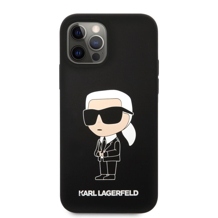 Karl Lagerfeld Liquid Silicone Ikonik NFT - ochranný kryt pro iPhone 12/12 Pro, černý