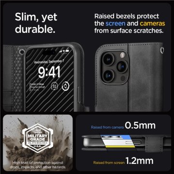 Spigen Wallet S Pro - ochranný kryt pro iPhone 15 Pro Max, černý