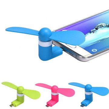 Micro USB větráček - modrý